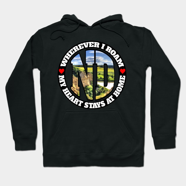 Heart Stays Home - North Dakota Hoodie by DonDota